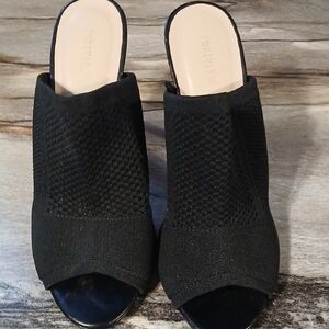Forever 21 Black Mesh Open-Toe Mules